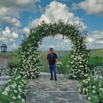 Ramo de flores en tonos coral